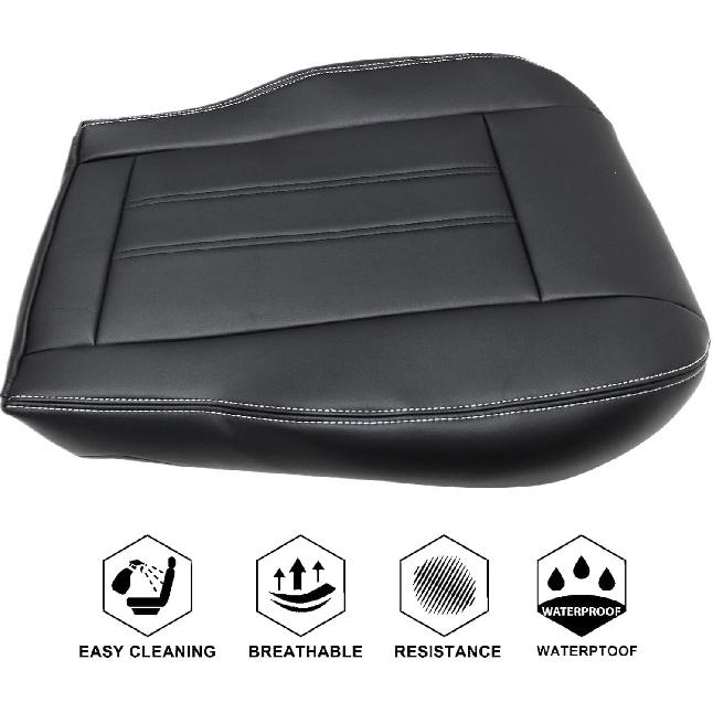NLQR Задняя сторона водителя Нижняя сменная чехол сиденья Микрофибра Кожа Черный Неперфорированный Совместим с Chrysler Town & Country 2008 2009 2010