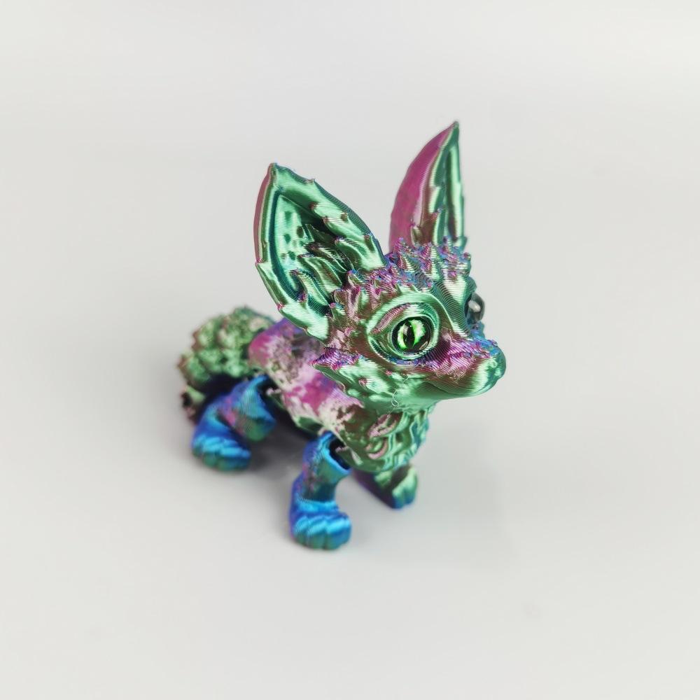 3D Печать Маленькая Лиса Милая Креативная Моделирование Животных Игрушки Офис Домашний Декор Маленькие Украшения Лиса с Большими Ушами Детские Подарки