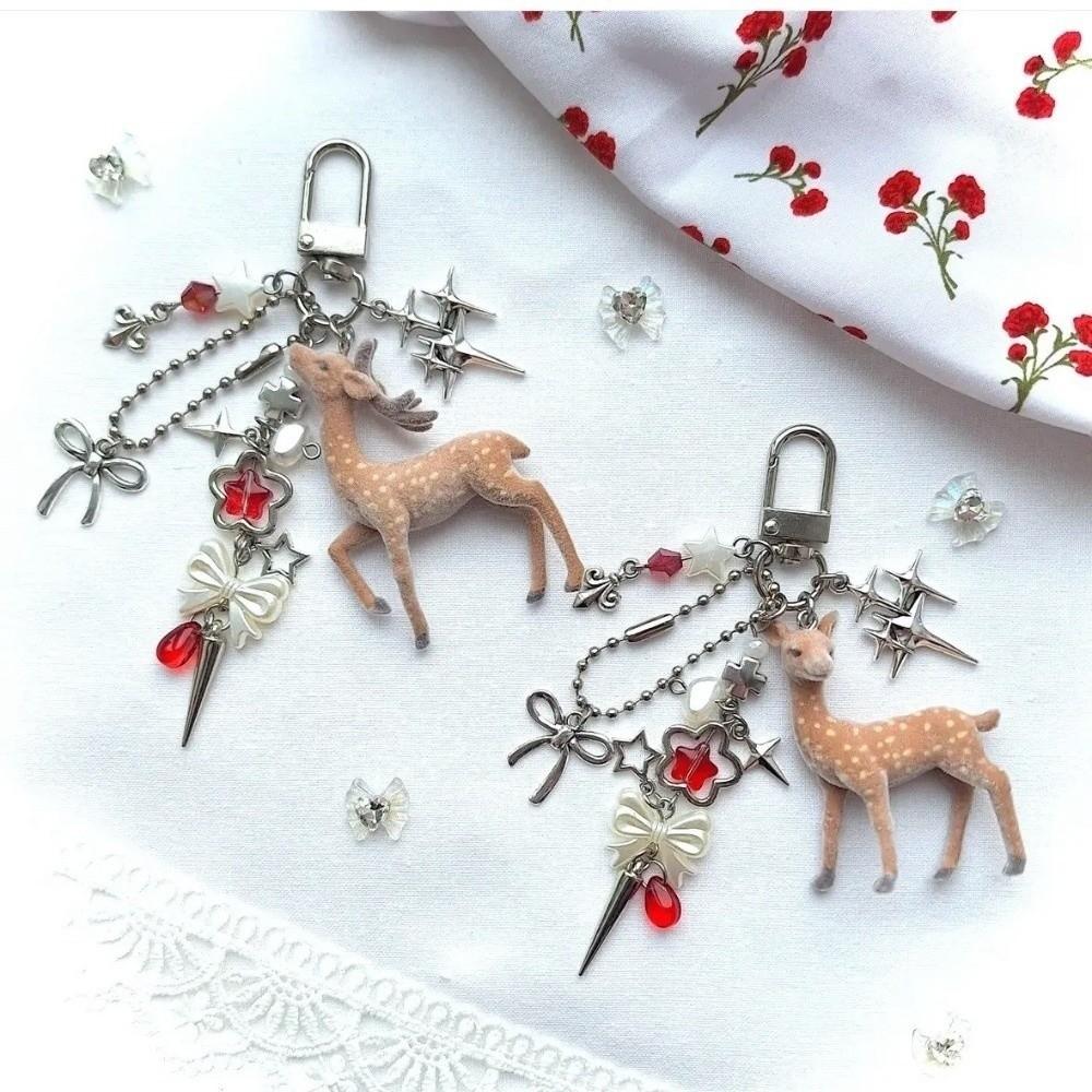 3D Deer Keychain Handmade Phone Charms Versatile Christmas Elk Keychains Christmas Gift