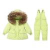 Winter Baby Down Jacket with Real Raccoon Fur Collar Thickened Coat Overalls Waterproof Suit