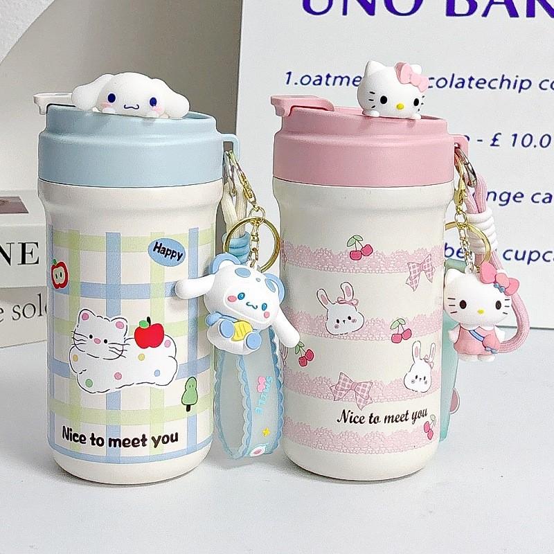Sanrio Stainless Steel Travel Mug With Handle And Leakproof Lid For Kids And Students