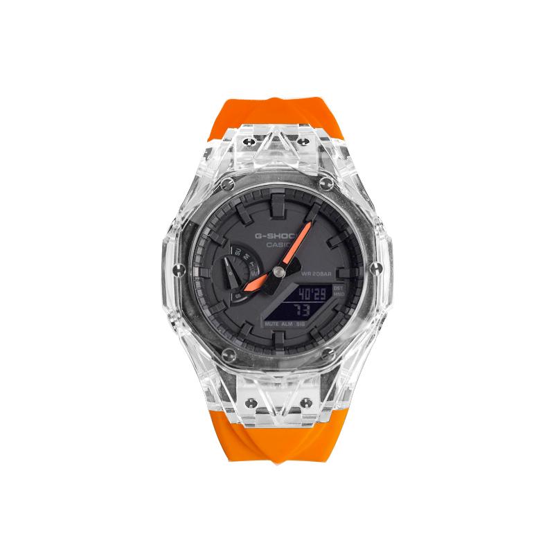 Casio Унисекс Жидкокристаллические, Аналогово-цифровые Двойной дисплей Серия 48,5 мм Черные часы GA-2100-1A1(Watch8--)