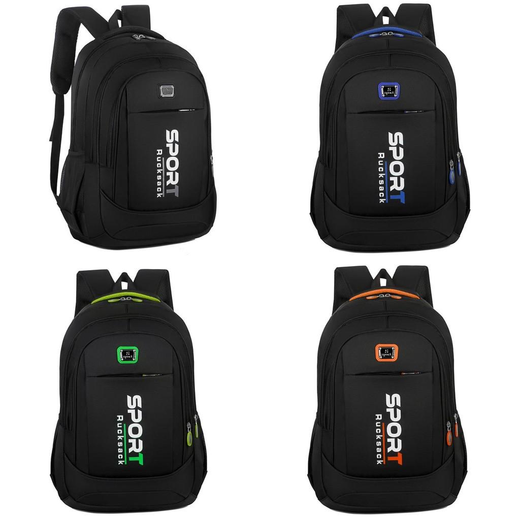 Unisex Oxford Backpack 16in Laptop Breathable Color Block Curved Straps For Travel School