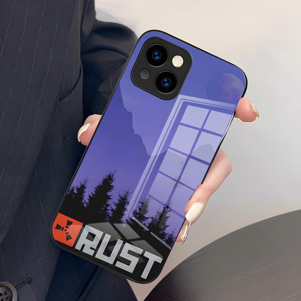 Чехол для телефона RUST Game для iPhone 17 Pro Max 15 Pro 16 14 Plus 12 13 Mini 11 Pro Ударопрочный стеклянный чехол