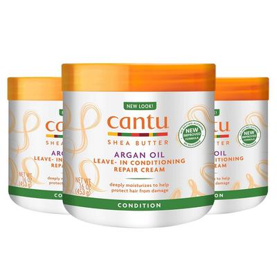 Несмываемый восстанавливающий крем с аргановым маслом Cantu, 453 г, 3 шт.
