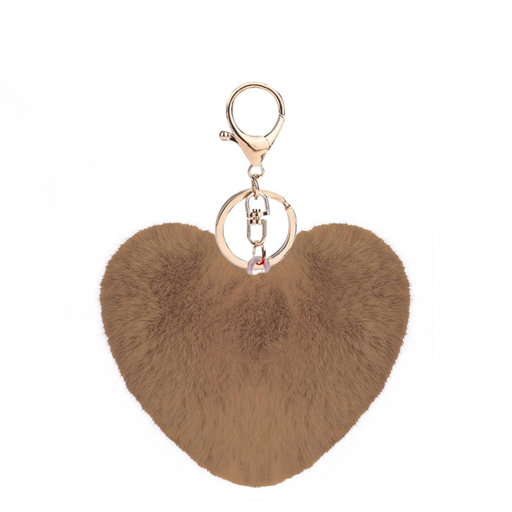 Imitation Rabbit Ball Plush Pendant DIY Phone Case Keychain Heart-shaped Accessory