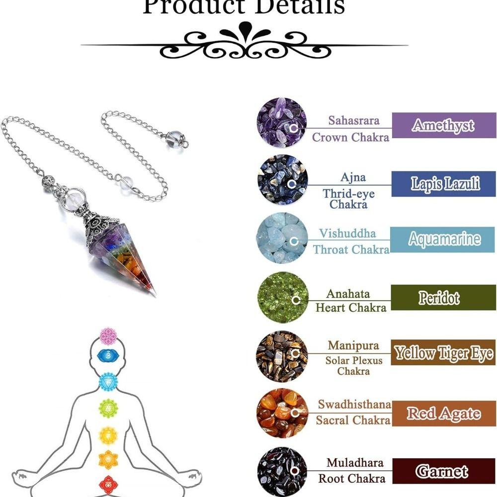 Yoga Pendant Crystal Pendulum Hexagonal Cone Witchcraft Pendulo Natural Chips Pendulums Women