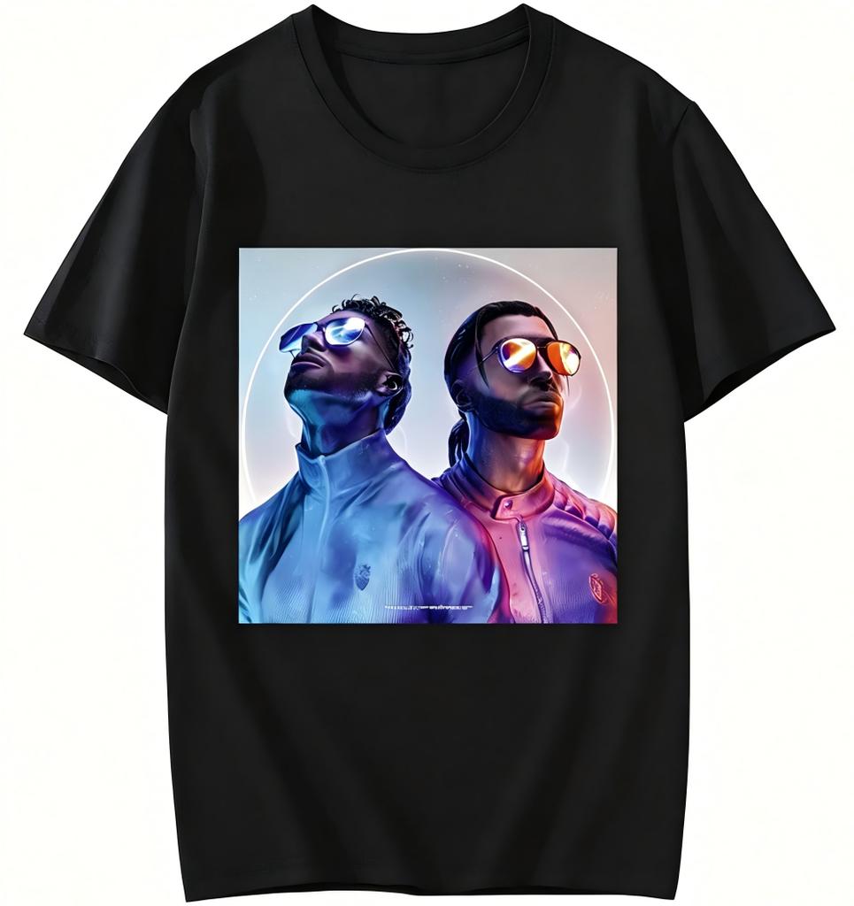 PNL French Rap Duo Futuristic Portrait Graphic T-Shirt