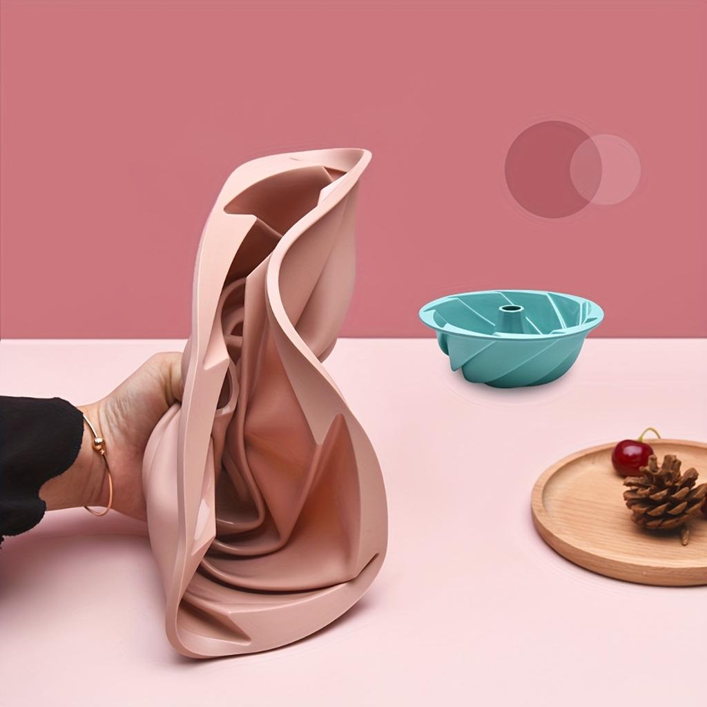 1 шт. Силиконовая форма для кекса Bundt, пищевая антипригарная форма для торта, форма для торта Cyclone, силиконовая шифоновая форма для выпечки, принадлежности для выпечки, кухонные принадлежности