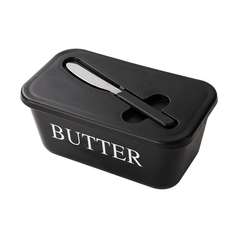 Butter Dish with Knife and Lid Large Capacity Food-Grade PP Cheese Keeper Box Refrigerator Butter Storage Container