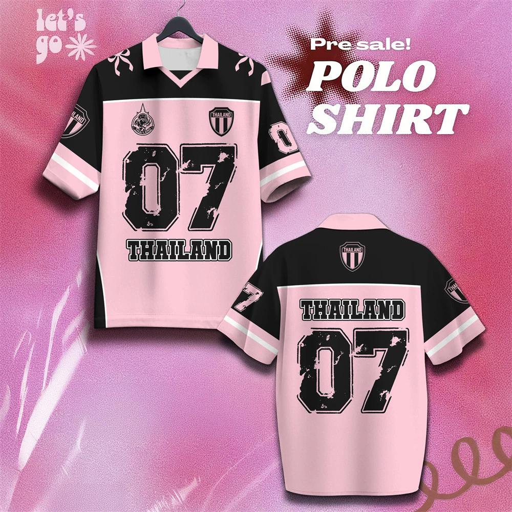 ТАИЛАНД Футбол Футбол Поло Винтажная Футболка Национальная Сборная Унисекс Мужчины Женщины Спорт Тренировка ФУТБОЛКА БОЛЕЙ ПРИНТ Быстросохнущая С коротким рукавом Форма