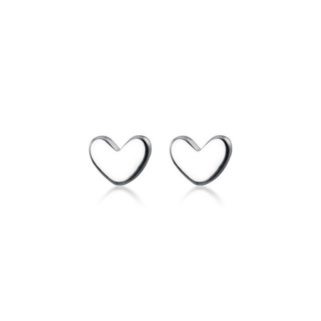 WANTME Real 100% 925 Silver Cute Sweet Hollow Mini Small Flower Geometric Stud Earrings for Women Korean Fine Jewelry