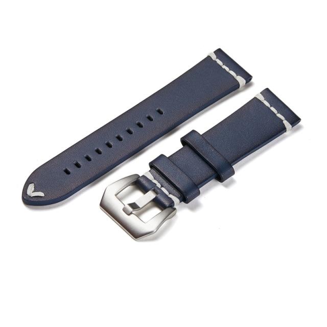 Винтажные повседневные ремешки для часов из натуральной кожи с решетчатым дизайном, мужские ремешки для часов, аксессуары для часов 18 мм 20 мм 22 мм 24 мм, ремешки для часов