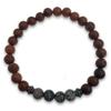 [R2141] - Designer Bracelet 'Mineralia' Gray Agate - Cassia Wood - 8 Mm
