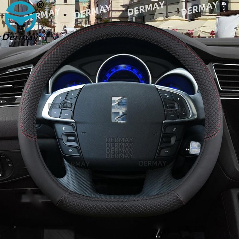 For Citroen DS4 DS 4 I II 2010~ Car Steering Wheel Cover PU Leather Non-slip Auto Accessories