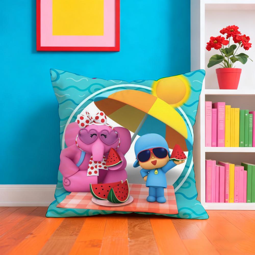 Мультяшная Милая Наволочка P-Pocoyo Плюшевая Ткань Мягкая Двусторонняя Печать Диван Теплая Зима Дом Подарок Наволочка