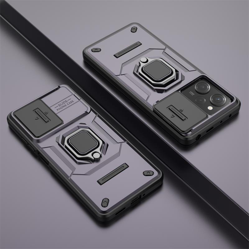 For Xiaomi Poco X5 Pro 5G Case Magnetic Ring Holder Stand Phone Case For PocoX5 Pro X 5 X5Pro Slide Camera Lens Armor Back Cover