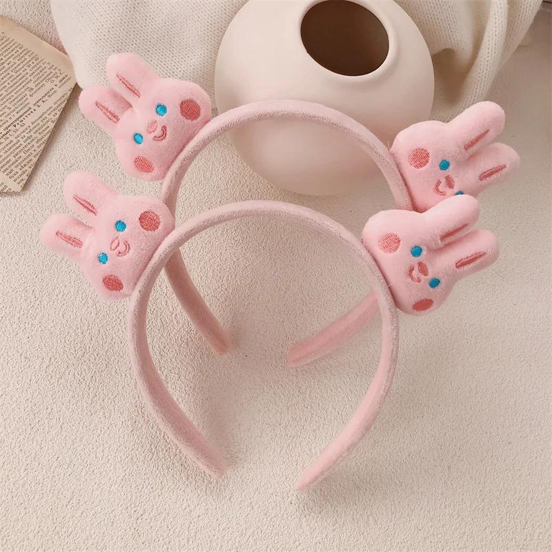 Cartoon Baby Rabbit Plush Headband Adult Face Wash Headband Sweet Cute Autumn and Winter Hair Accessories
