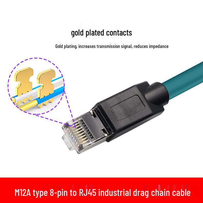 Yidesheng M12 to RJ45 High-Flex Industrial Ethernet Cable