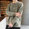 2024 Autumn Boyfriend New Spliced Pullovers O-Neck Embroidery Fashion Solid Color Loose Casual Versatile Long Sleeve Sweatshirts
