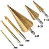 Metric Titanium Step Drill Bits Hexagonal Shank High Speed Steel Cone Hole Cutter Multi Size Drilling for Wood Metal