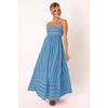 Women's Spaghetti Strap Sleeveless Loose Fit Striped Maxi Dress Summer Backless