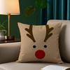 Christmas Cute Reindeer Pillow Case Short Plush Double-sided Print Square Throw Pillow Covers Sofa Home Cushion Decor