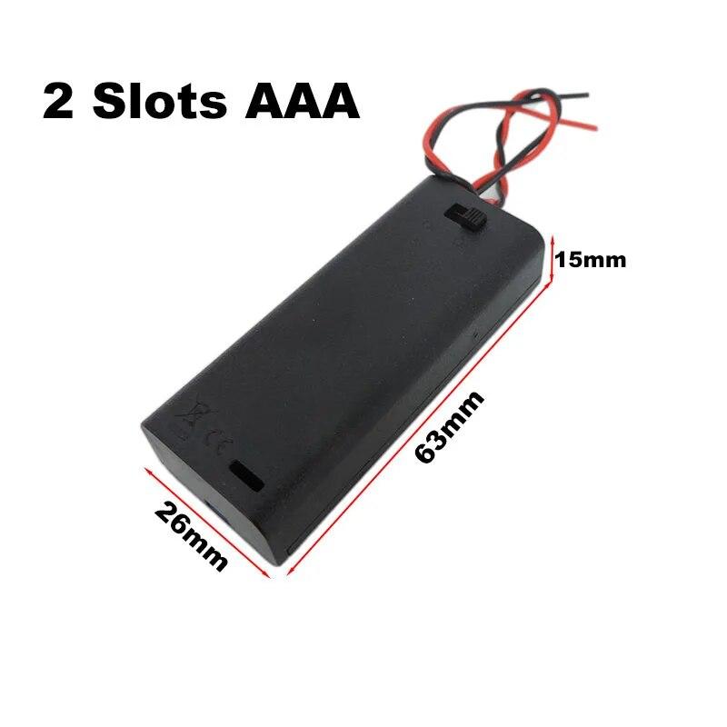 5 шт., 2/3/4 слота, держатель для батарей типа AA AAA, 1,5 В/3 В/4,5 В/6 В, батарейный отсек AA с проводами, переключатель включения/выключения, винтовая крышка, задняя крышка
