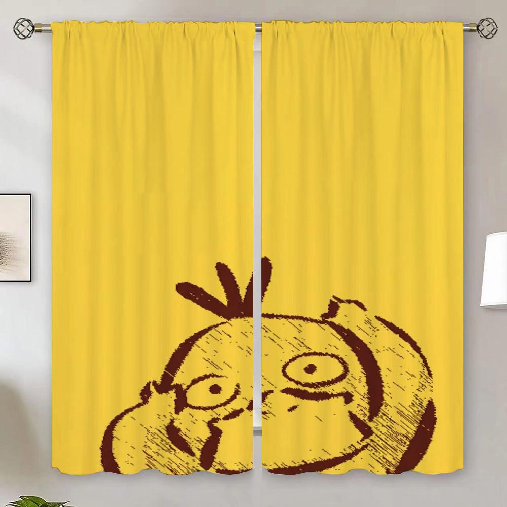 P-Poke-mon Home Interior Curtains for Bedroom Decoration Tentacles Blackout Curtain 100% Living Room Curtain Tiebacks Partition