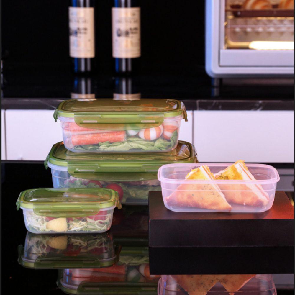 1 шт. Герметичный прямоугольный контейнер для хранения в холодильнике, пластиковый контейнер для ланча, разогреваемый в микроволновой печи