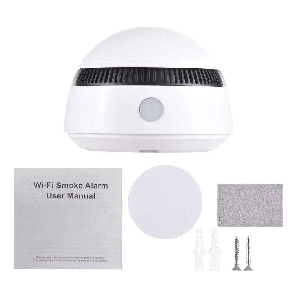 2.4G WiFi Smart Smoke Detector Sound Light Alarm Low Battery Warning Smoke Alarm Detector for Home Office Garage Hotel