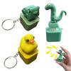 Lizard Button Keychain Fidget Toy with Sound LED Lights Stress Anxiety Relief Frog Keyboard Clicker Portable Duck Decompression Button Sensory Toy
