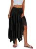 Women's Bohemian Maxi Skirt Flowy Asymmetric High Low Hem Casual Skirt