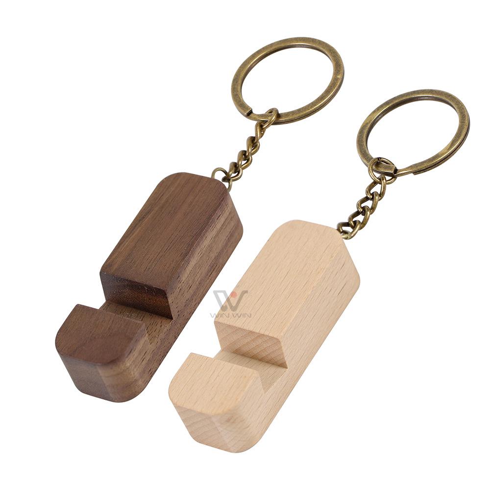 Rectangle Wooden Keychain Pendant - Business Gift In OPP Packaging