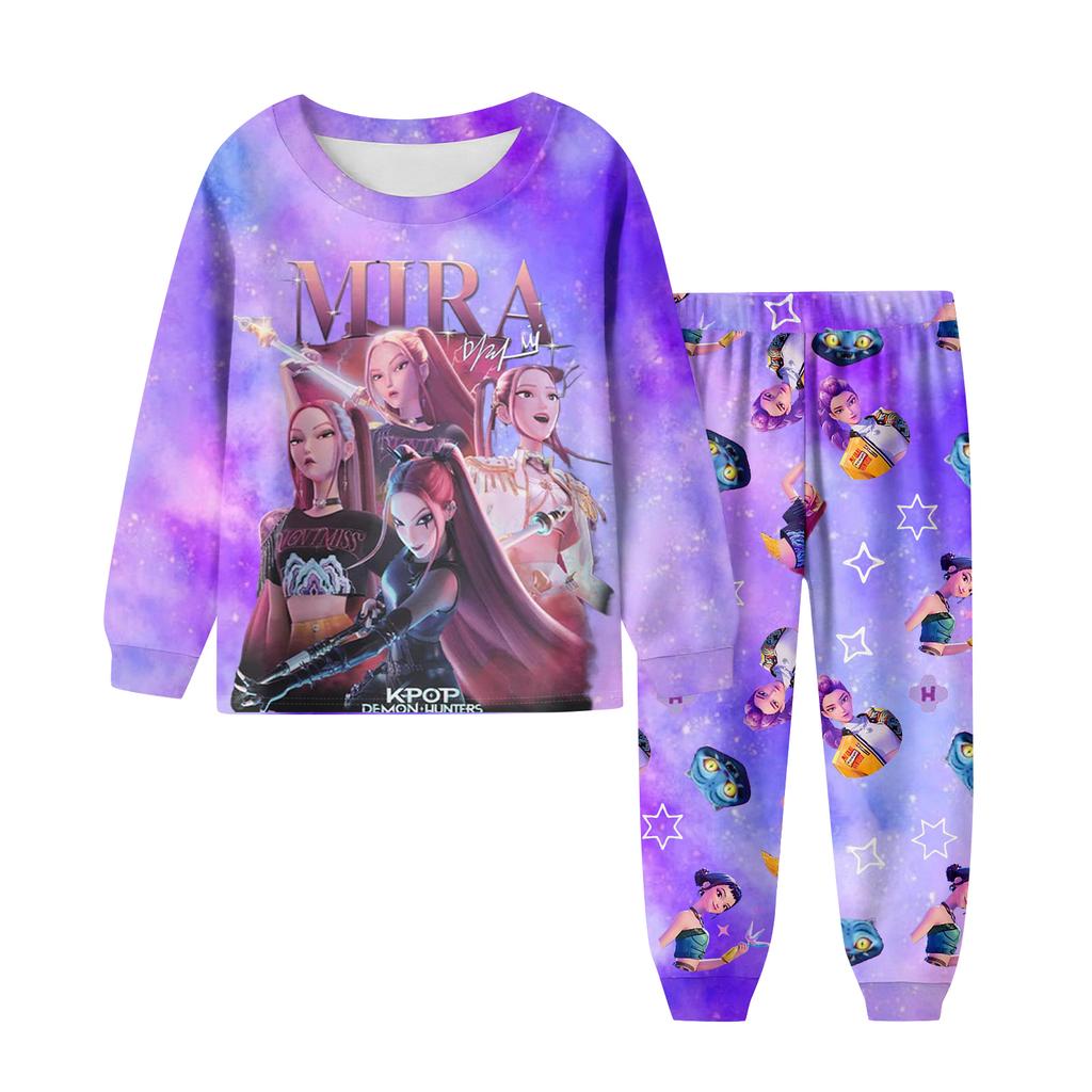 Детский модный костюм юбка топ с круглым вырезом и длинными рукавами брюки