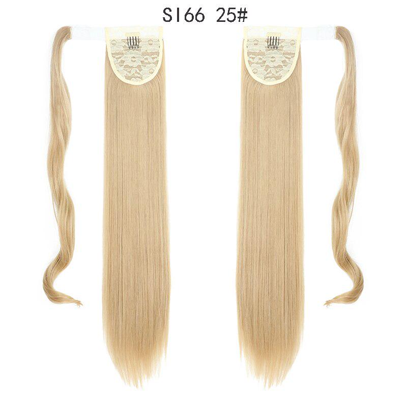 LISI HAIR Long Straight Wrap Around Clip In Ponytail Hair Extension Heat Resistant Synthetic Pony Tail Fake Hair