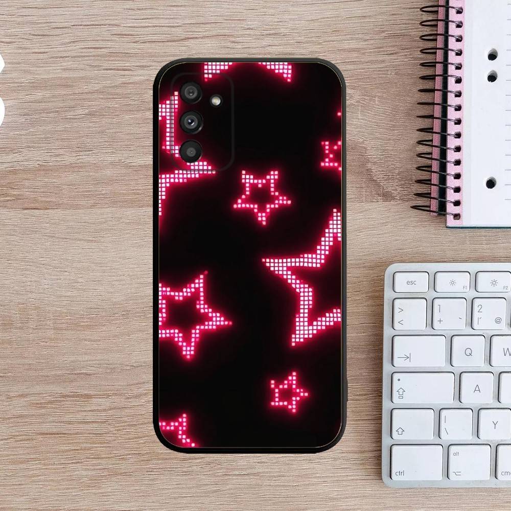Милый корейский Ins Y2k Звездный чехол для телефона Samsung Galaxy A13, A21s, A22, A31, A32, A52, A53, A71, A80, A91 Мягкий черный чехол