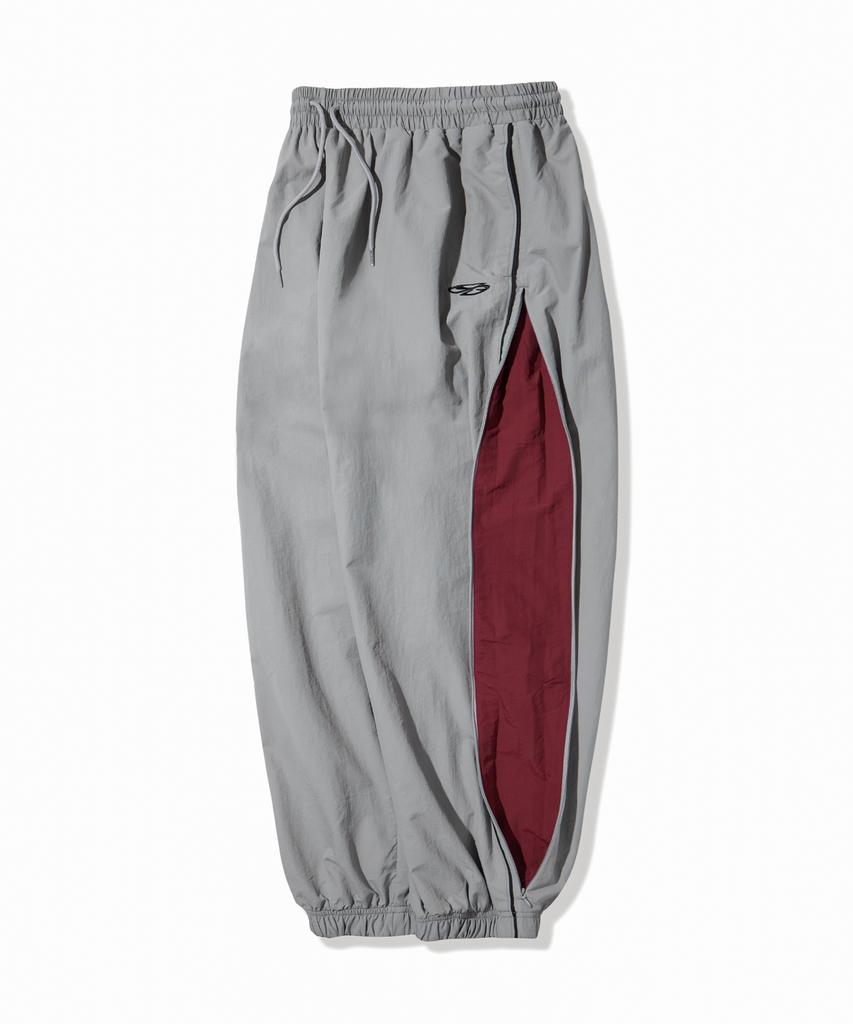 1993STUDIO Symbol Logo Curve Color Block Nylon Pants_Gray