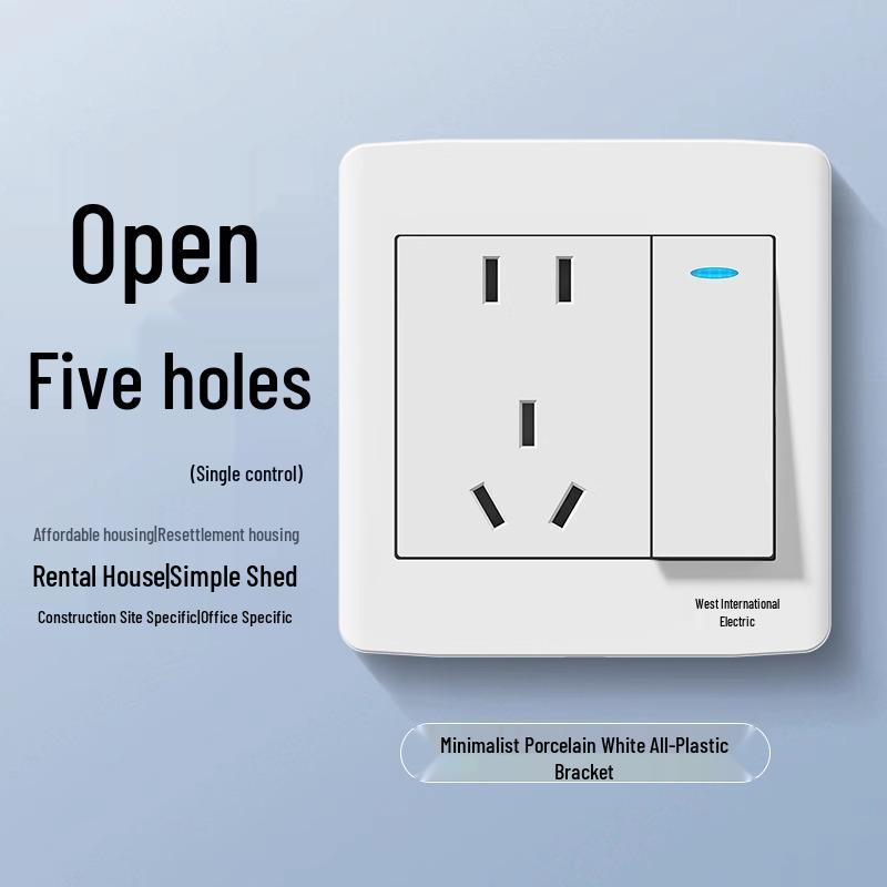 International Electric 1-Gang 4-Way Wall Switch Panel with Triple Button for Bedside Lamp