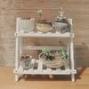 Double Layer Plant Stand Multifunctional Wood Plant Flower Pot Display Stand Shelf Household Supplies