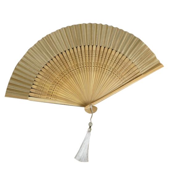 Folding Fan with Tassel Hollow Out Faux Silk Bamboo Stronge Hinge Chinese Vintage Style Photo Prop Party Decoration Supply Classical Dance Prop