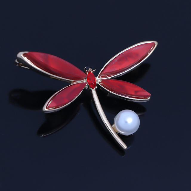 Fashion Dragonfly Crystal Brooch Women Shirt Suit Rhinestone Insect Animal Pins Brooches Party Gift