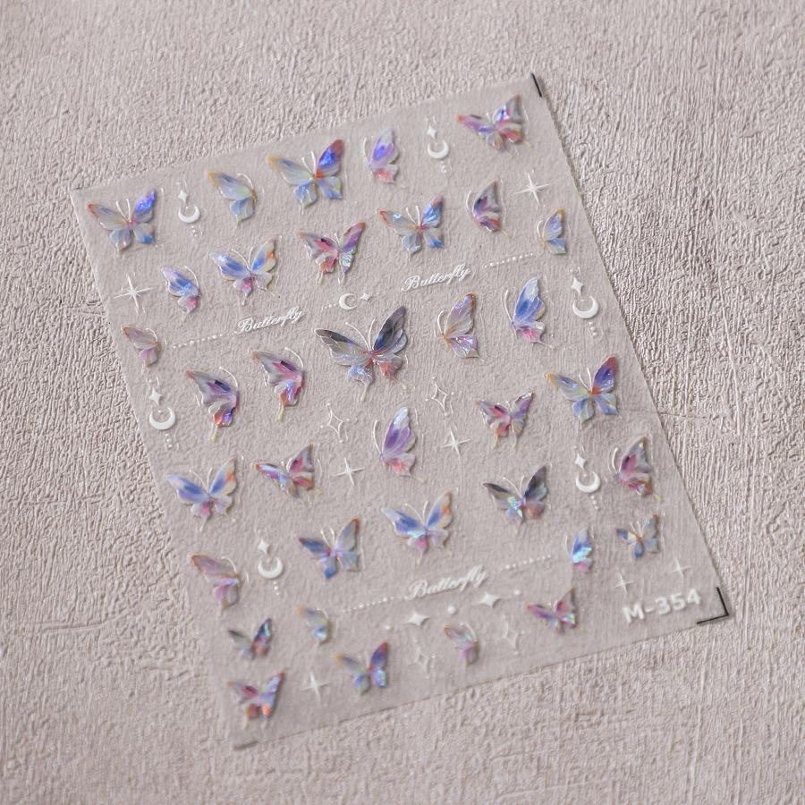 1pcs 5D Bronzing Retro Star Nail Art Stickers Luxury Gold Silver Fire Pattern Nail Decorations Transfer Decals DIY Accessories