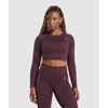 Gymshark Бесшовный укороченный топ с длинными рукавами Adapt Fleck Depth Purple Steel Purple B2a1c Pb0w