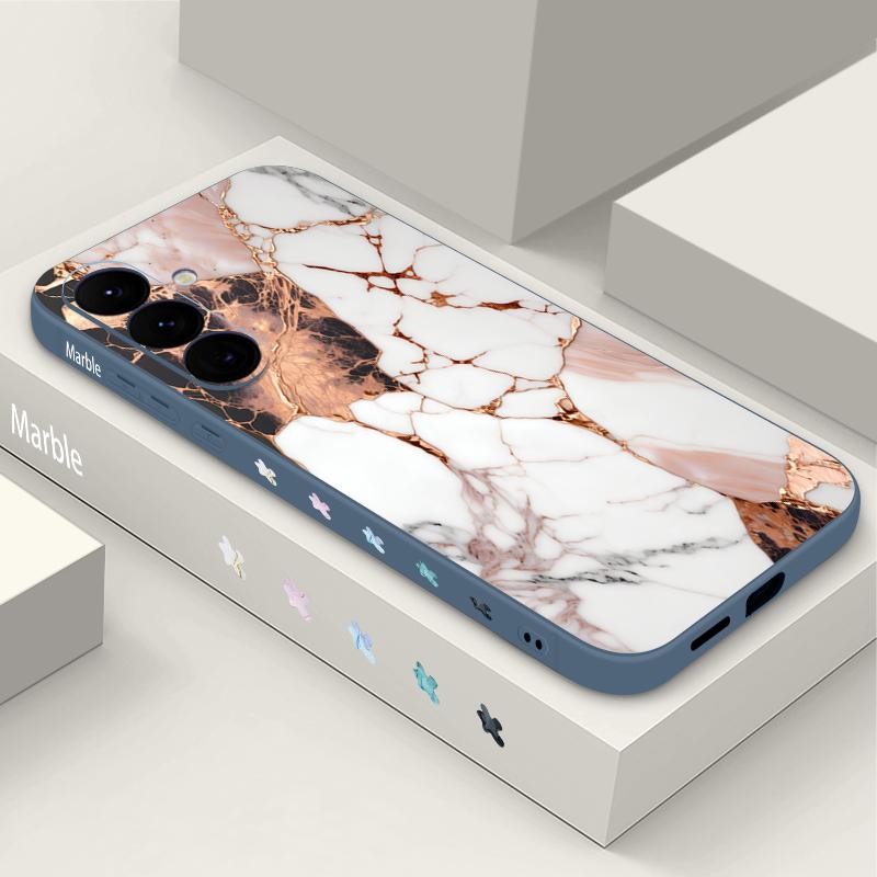 Чехол с мраморным узором для Samsung Galaxy S26 S25 Ultra S24 S23 S22 Plus S21 FE A15 A16 A17 A35 A36 A54 A55 A56 5G Мягкий чехол