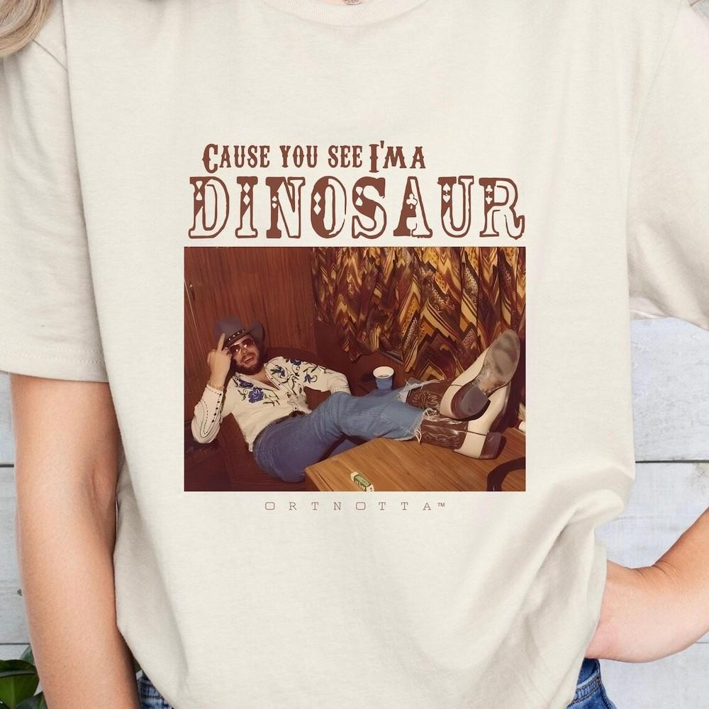 Cause You See I039;Ma Dinosaur Shirt Western Southern Boho Hippie Shirt Cowboy Tee Unisex T-Shirt