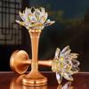 2pcs Lotus Candlestick Buddha for Home Decoration, Tabletop Decoration, Crystal+metal Material