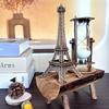 Creative Retro Iron Tower Hourglass Ornaments Simple and Modern Home Study Wooden Pendulum Hourglass Ornaments