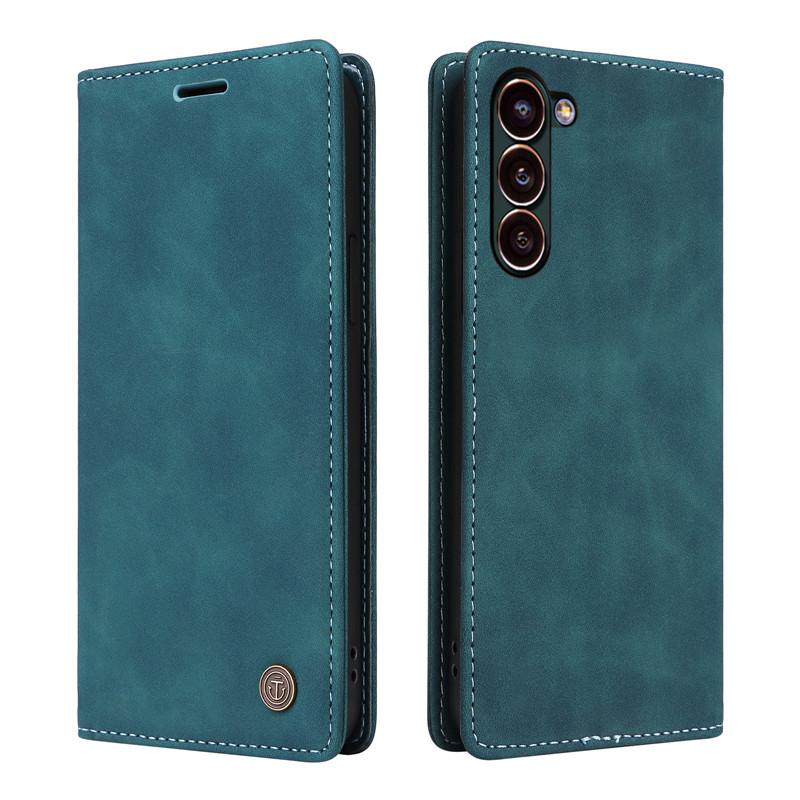Ретро матовый роскошный флип-чехол-кошелек для Samsung Galaxy S25+ S24 Ultra S23 S22 Plus S21 FE Coque Fundas Solid Colors Phone Cover