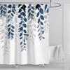 Новые простые шторки для душа с принтом листьев, водонепроницаемые, плотные, для ванной комнаты, ванны, большие широкие, с крючками
